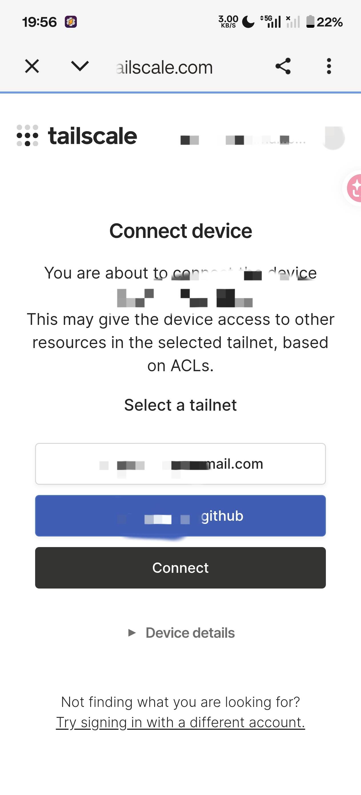 登录tailscale